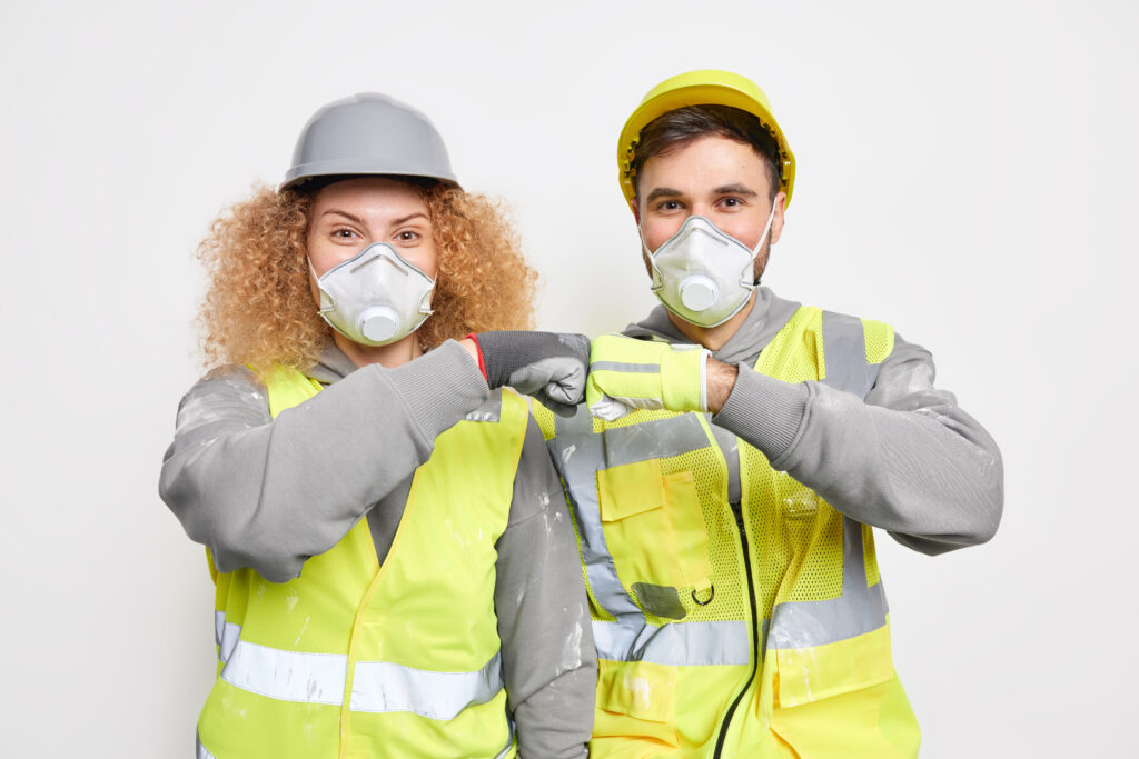 Workers wearing PPE