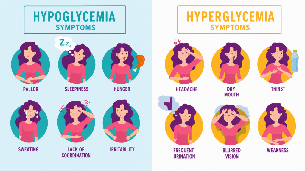 hypoglycemia vs hyperglycemia